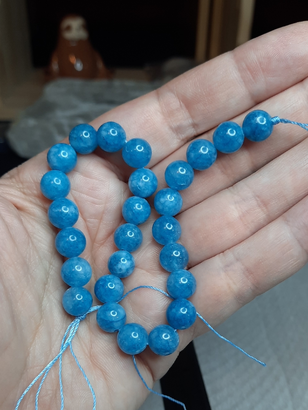 #2- 8mm Blue Quartz Round Bead 8in Strand